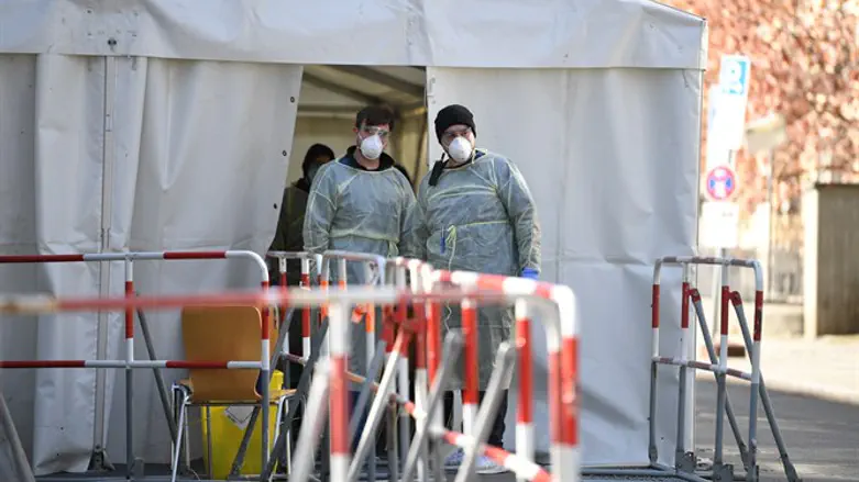 Coronavirus testing center in Germany