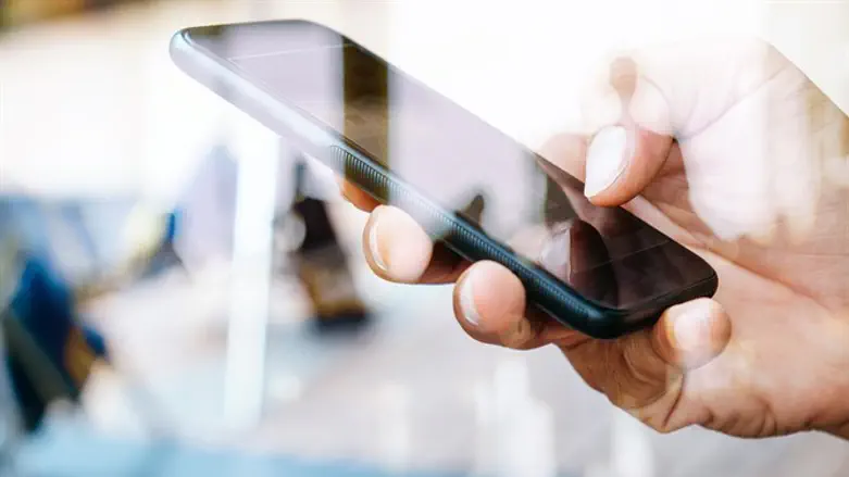 Holding a smartphone