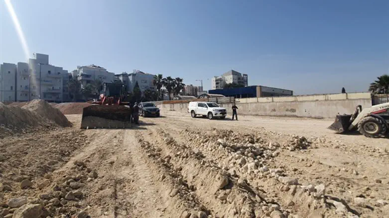 האתר בו נתפס הקבלן מבצע עבודות שלא כחוק