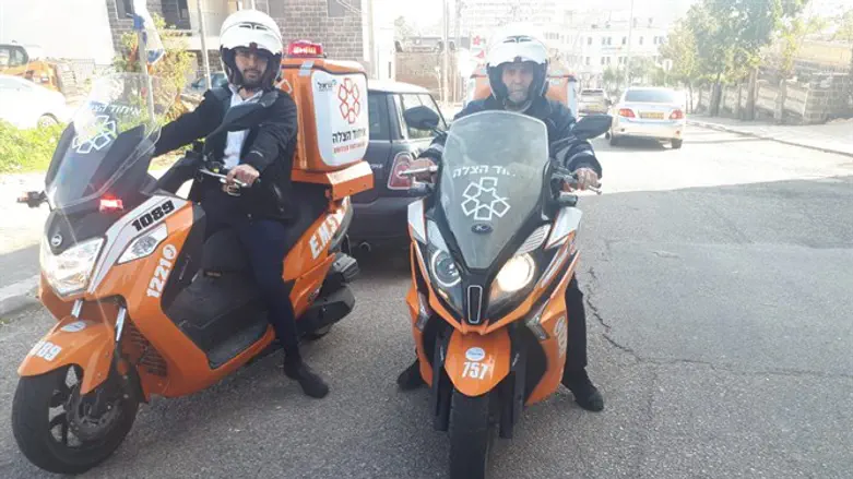Michael and Adiel Sroor on their ambucycles