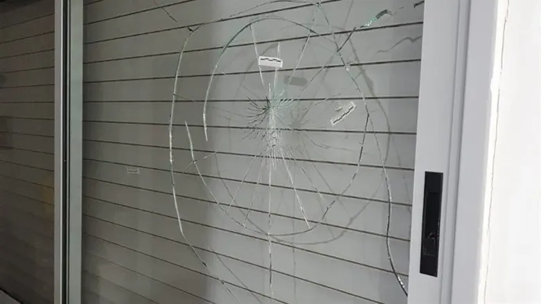 The damaged window