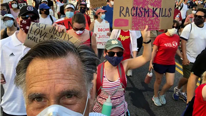Mitt Romney at Black Lives Matter rally in Washington