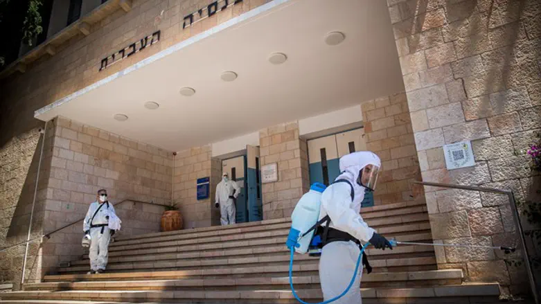 פעולות חיטוי בגימנסיה העברית