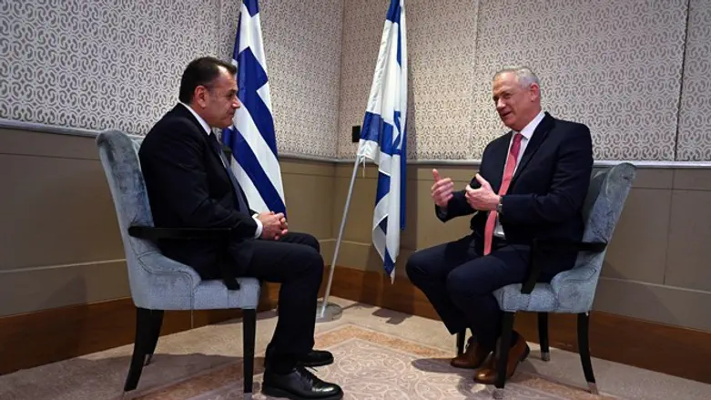 Benny Gantz with Nikolaos Panagiotopoulos