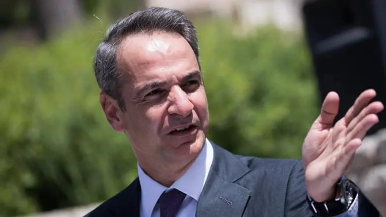 Kyriakos Mitsotakis during his visit to Israel