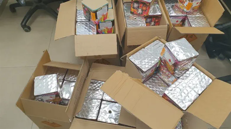 The fireworks found by the police