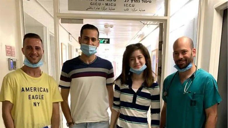 Donia with brothers and Dr. Gil Dagan
