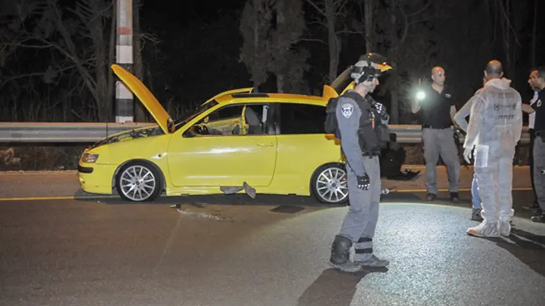 זירת הפיגוע שביצע מפארג'ה בגן שמואל