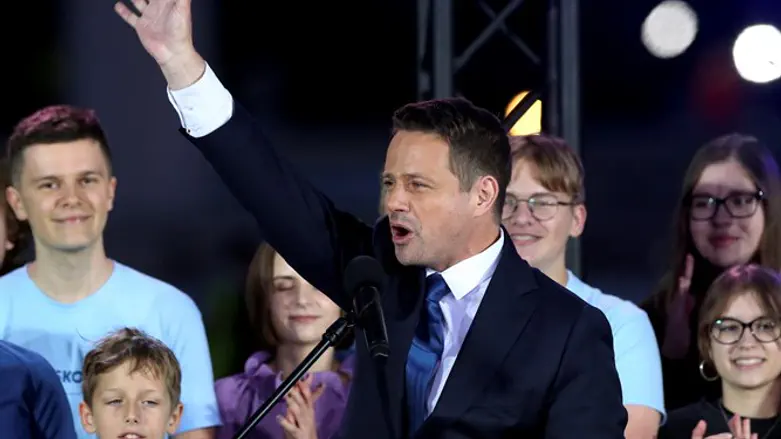 Rafal Trzaskowski with supporters