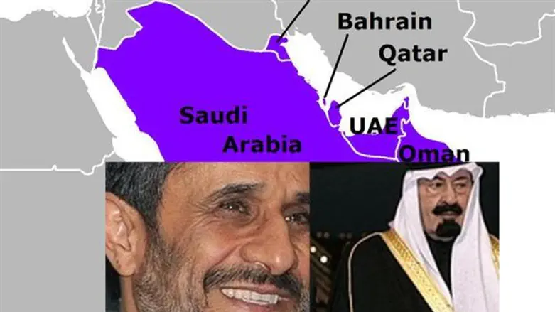 Махмуд Ахмадинежад и карта Персидского залива