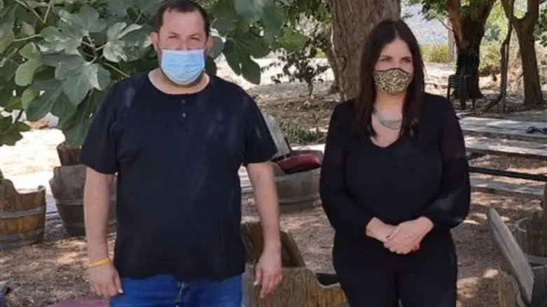 Keren Barak and Yossi Dagan in Samaria