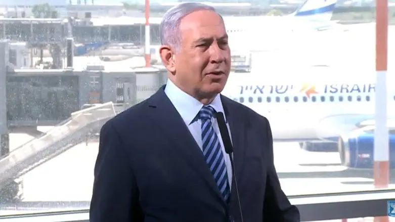 Netanyahu at Ben Gurion Airport