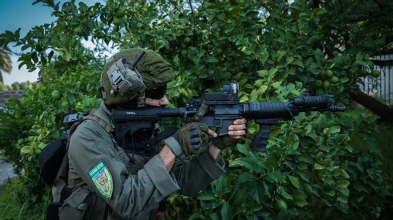 חייל במהלך התרגיל