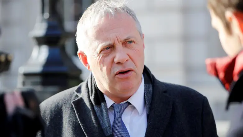 John Mann leaves the British Cabinet Office in Whitehall, in central London