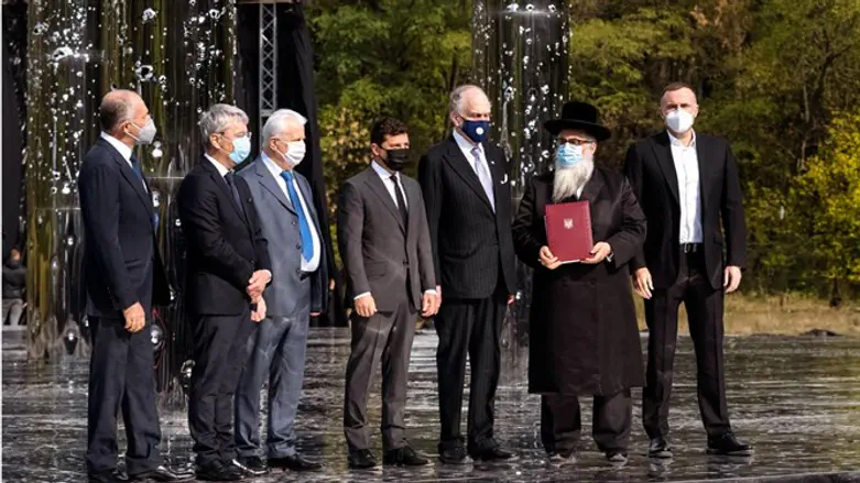Memorial service in front of the new center