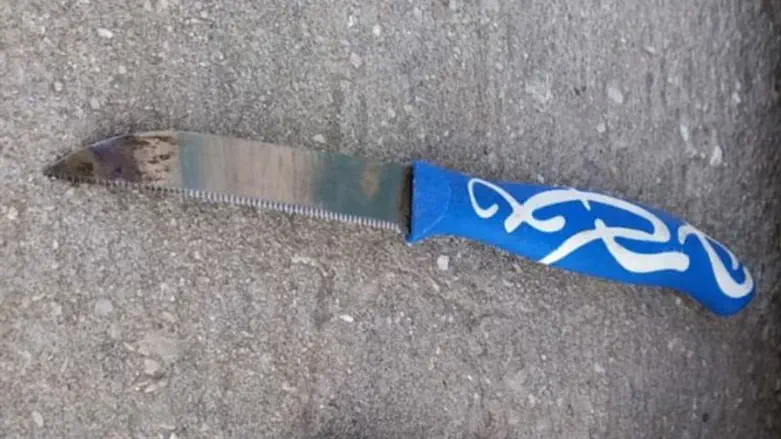 The knife used by the terrorist in the attempted stabbing