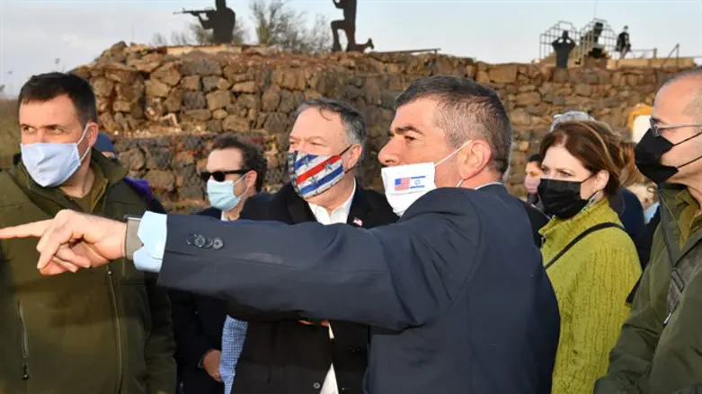 Pompeo and Ashkenazi in the Golan Heights