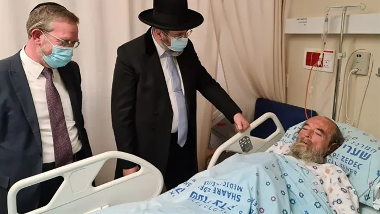 הרב לאו וח"כ פינדרוס בביקור אצל פליישמן