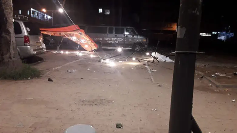 Destroyed coronavirus testing station