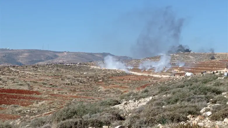 Burning tires during riot