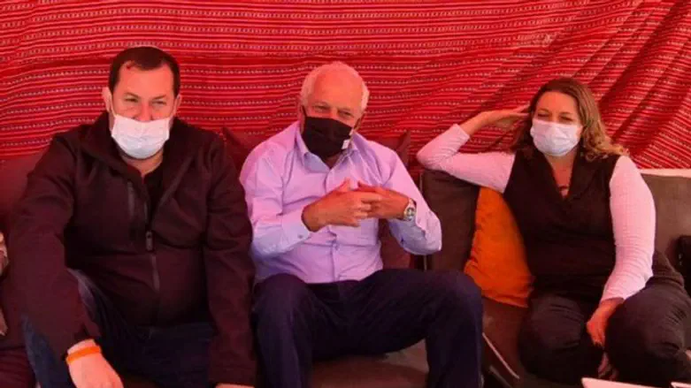 MK Katz at protest tent