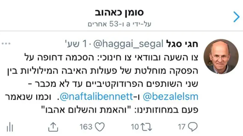 ההצעה של חגי סגל