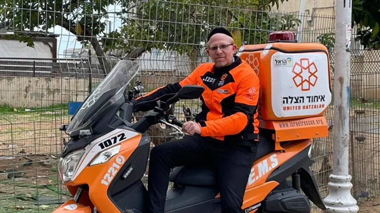 Nir Dorfman on his ambucycle