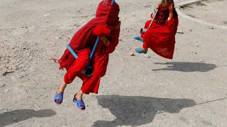 Veiled girls in Afghanistan